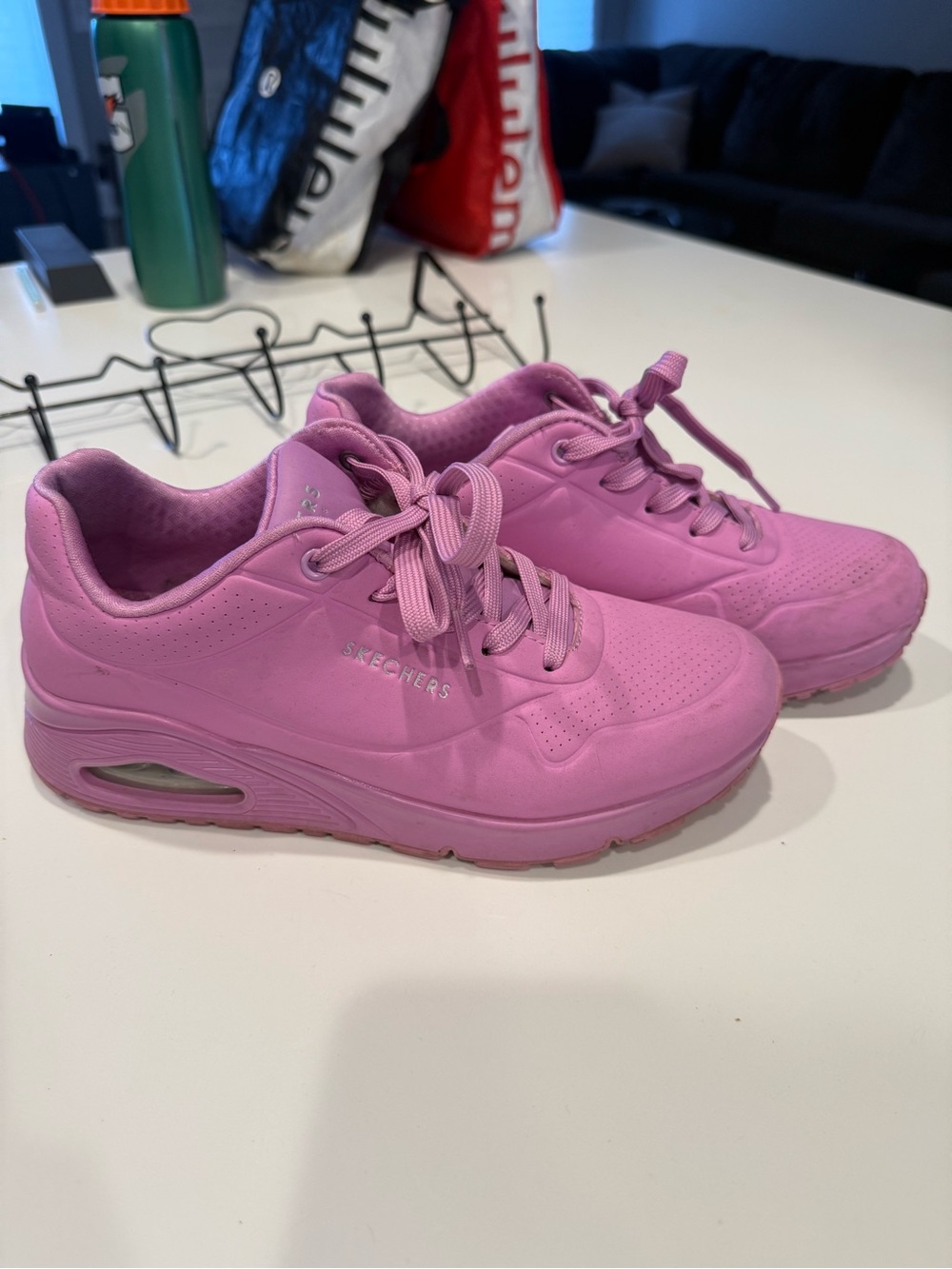 Skechers Women's Pink Lace-Up Athletic Sneakers